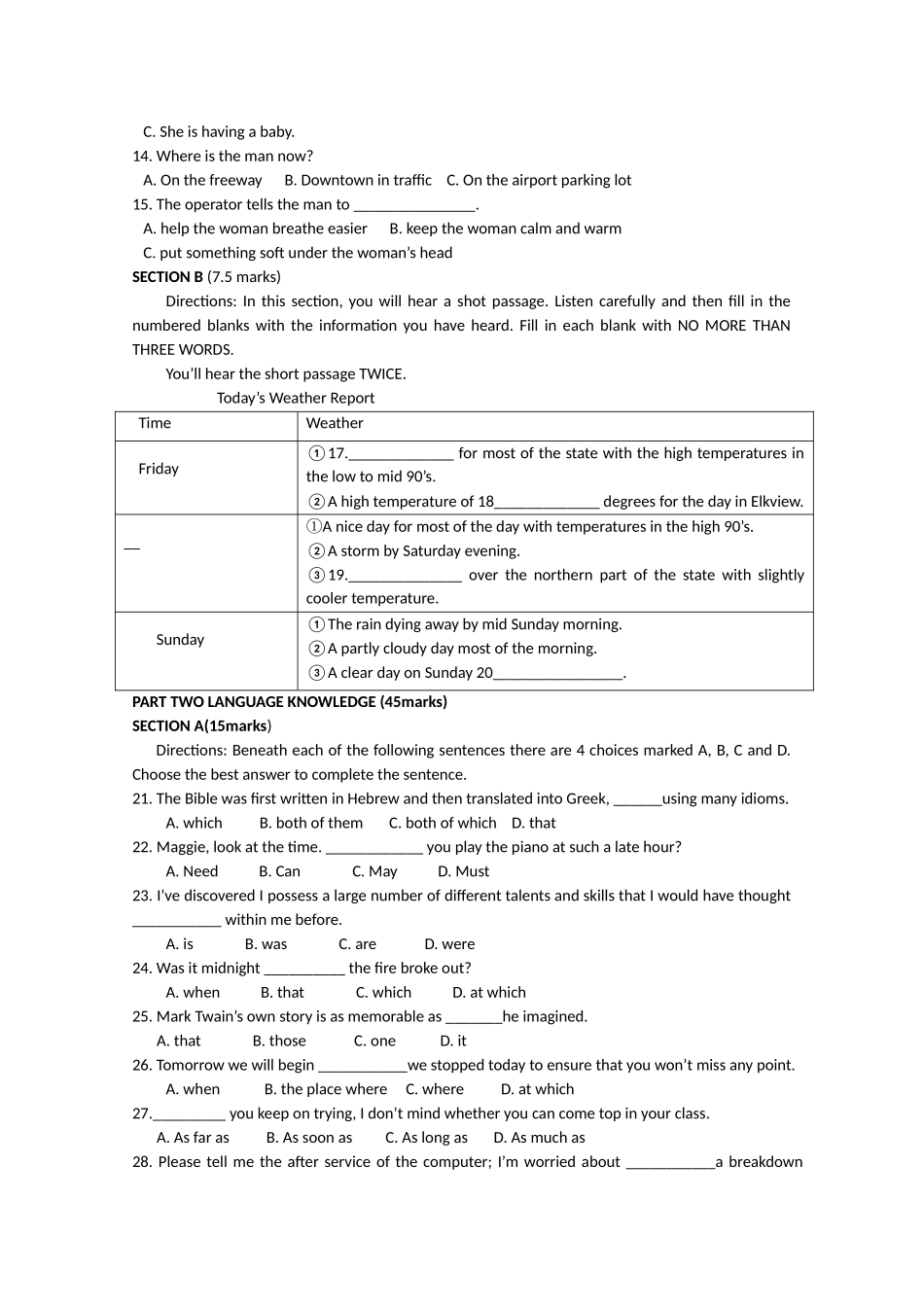 湖南邵阳县石齐学校2011高三英语第三次月考牛津译林版会员独享 _第2页