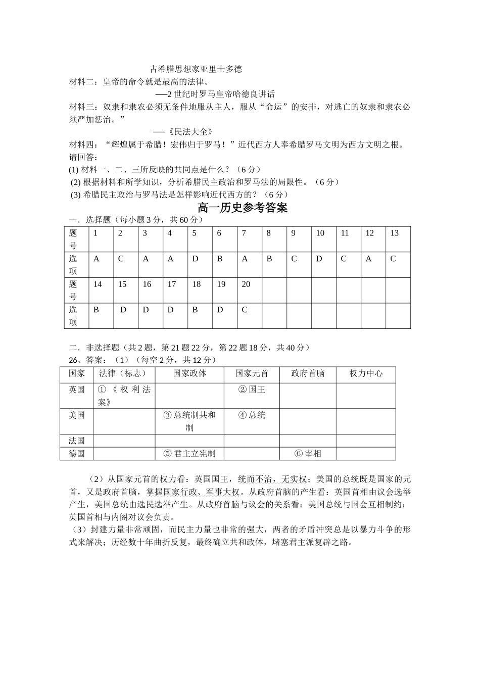 湖南邵阳县石齐学校1011高一历史上学期期中考试新人教版会员独享 _第3页