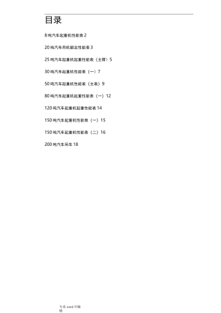 汽车吊性能参数表