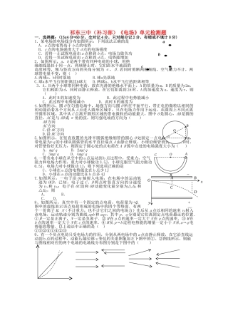 湖南省祁东补习部高中物理电场单元检测题 新人教版会员独享 