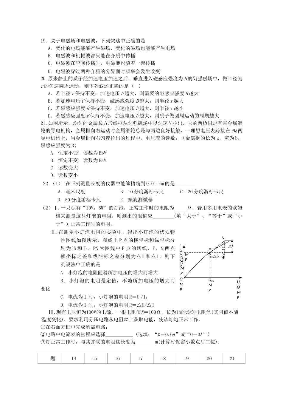湖北省重点高中20高考物理冲刺训练8旧人教版 _第2页