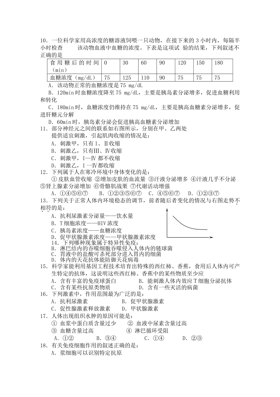 湖北省赤壁市蒲圻高中1011高二生物上学期期中考试会员独享 _第2页
