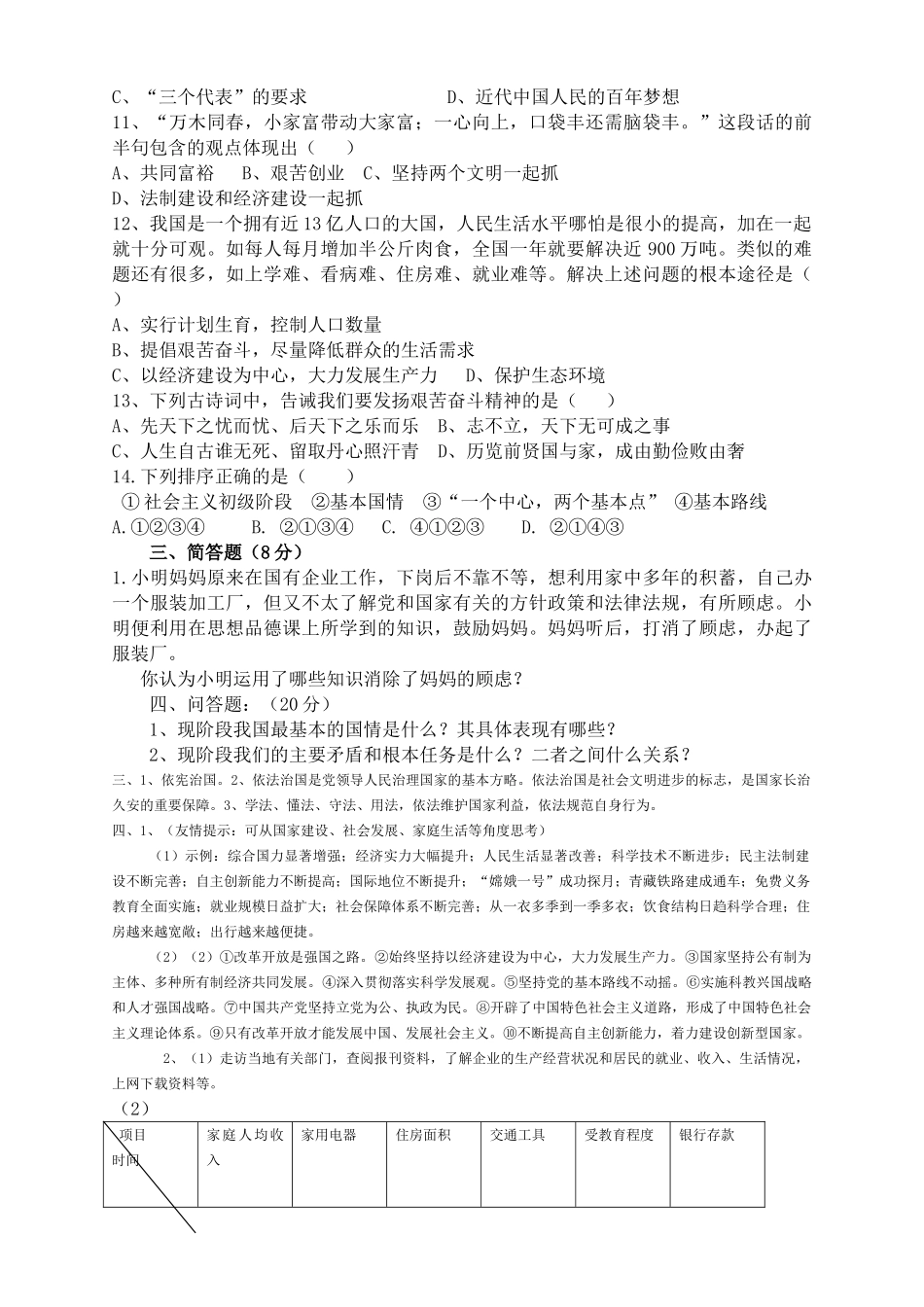河南省柳园口20102011九级思想品德上学期期中试题B卷答案不全 _第2页