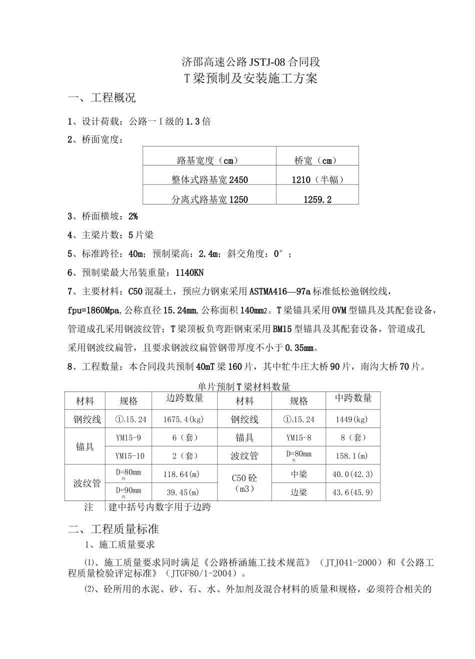 T梁预制及安装方案_第1页