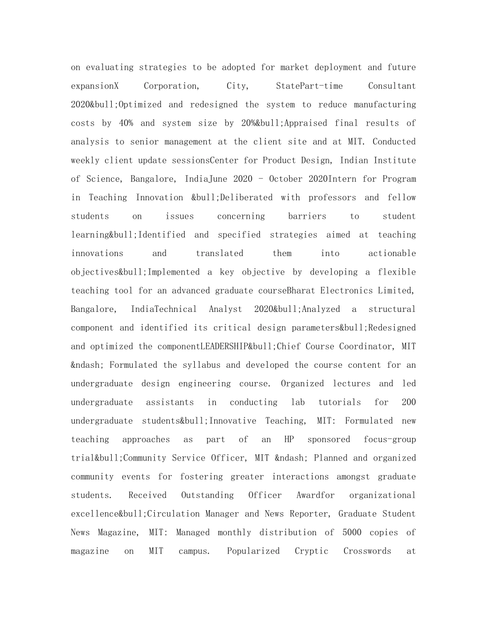 机械工程研发优秀英文简历模板 _第2页