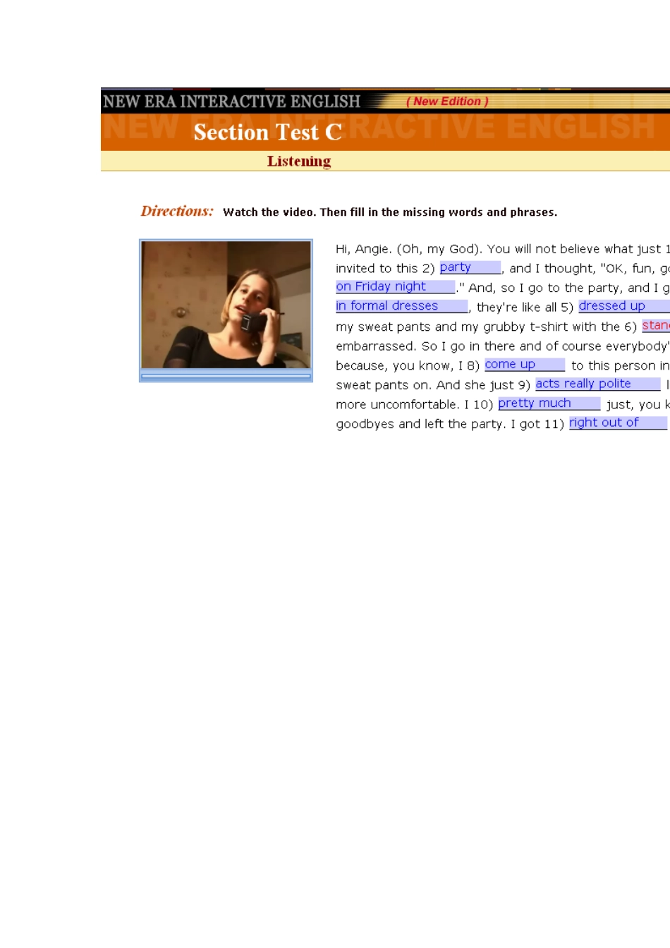 新时代交互英语视听说1级答案test c &测试三高清截图_第2页