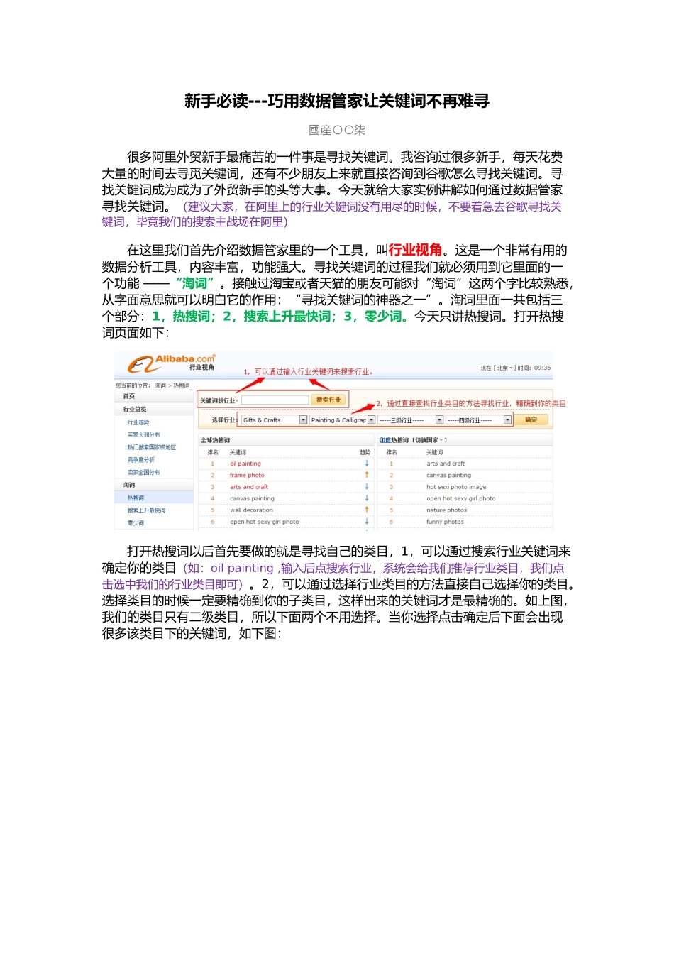 新手必读---巧用数据管家让关键词不再难寻_第1页