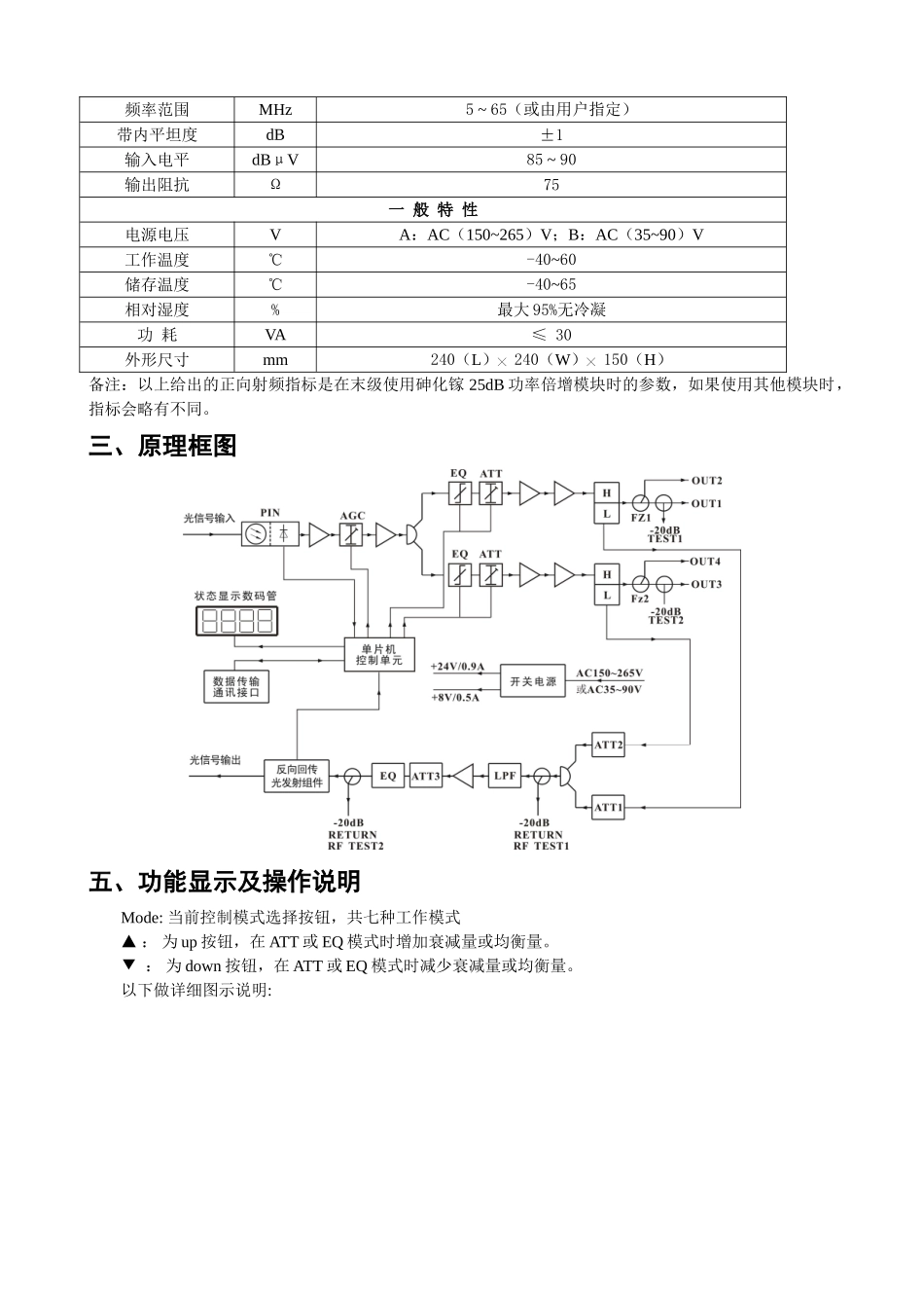 新型光接收机说明书_第2页