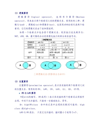 文献检索中常用检索运算符
