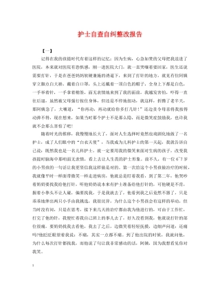 护士自查自纠整改报告 
