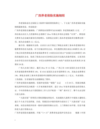 广西养老保险实施细则 