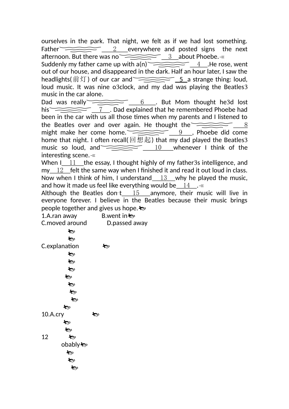 广东2011高考英语一轮复习 Unit2单元测试 新人教版必修3 _第2页