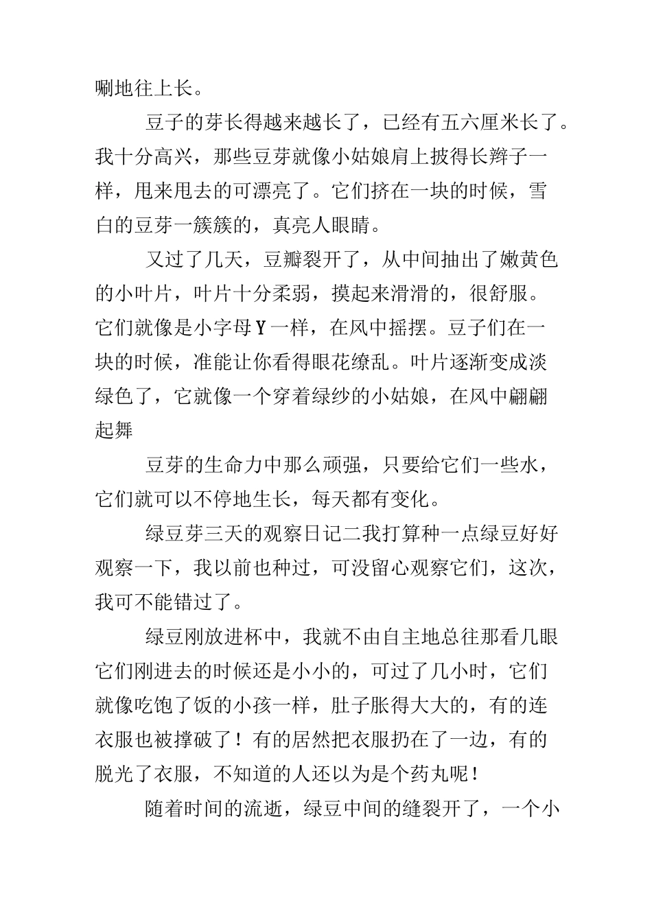 绿豆芽三天的观察日记_第2页