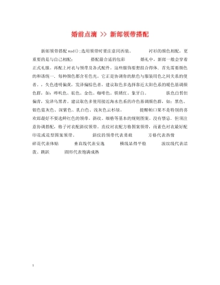 婚前点滴 -- 新郎领带搭配 