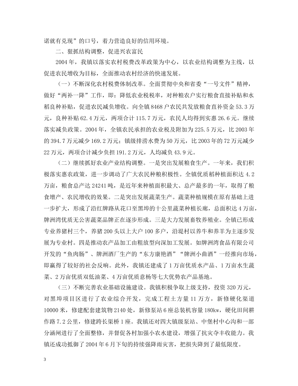 夯实基础谋发展(-镇20XX年工作综述) _第3页