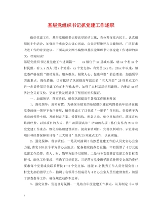 基层党组织书记抓党建工作述职 