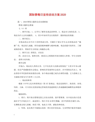国际禁毒日宣传活动方案2024 