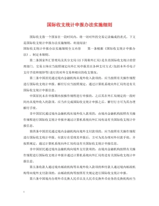 国际收支统计申报办法实施细则 