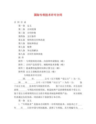 国际专利技术许可合同2 