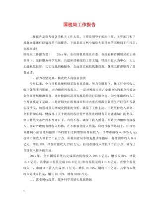 国税局工作报告 