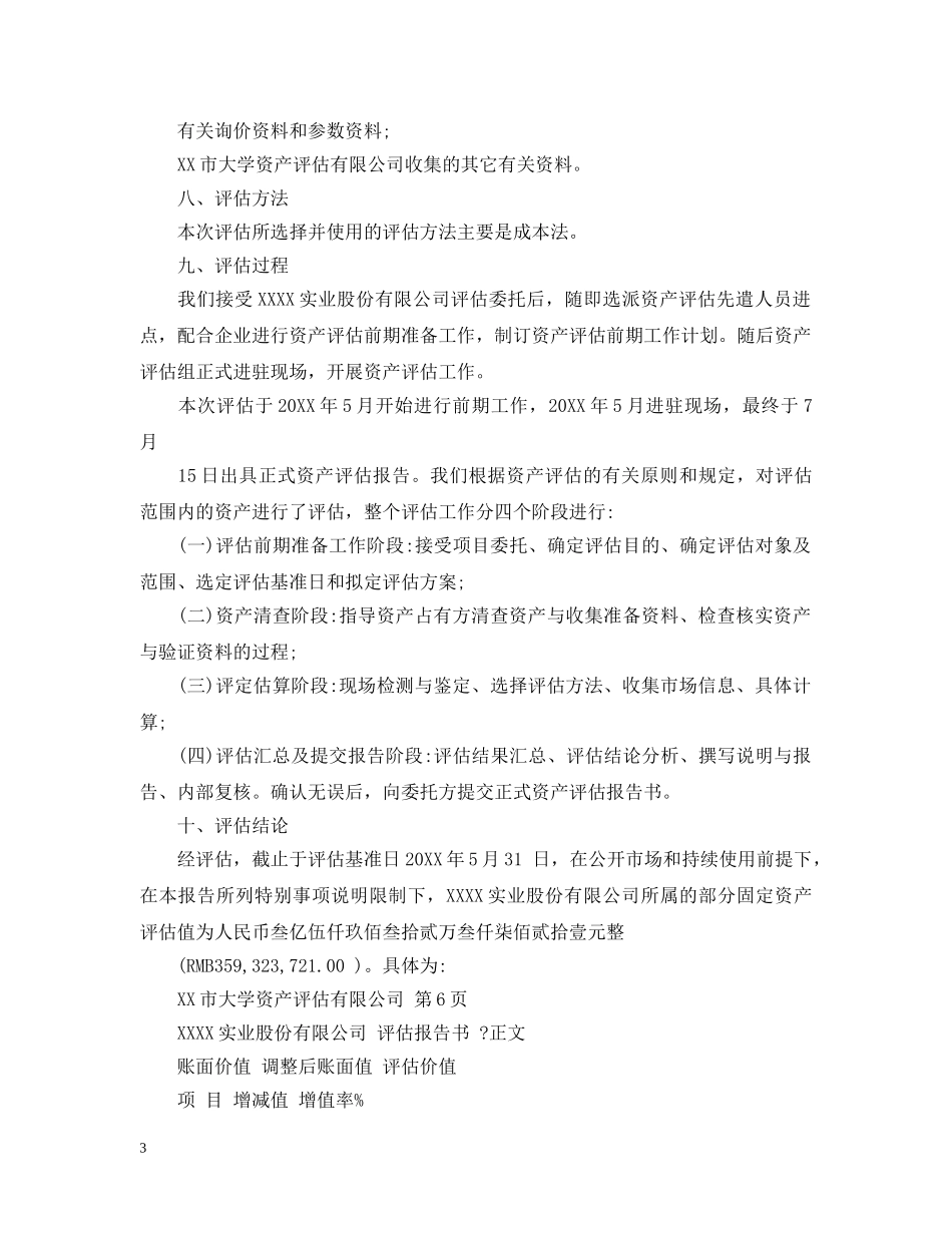 固定资产评估报告格式 _第3页
