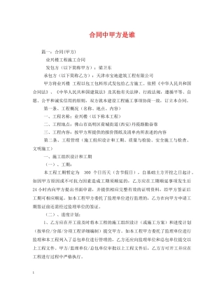 合同中甲方是谁 