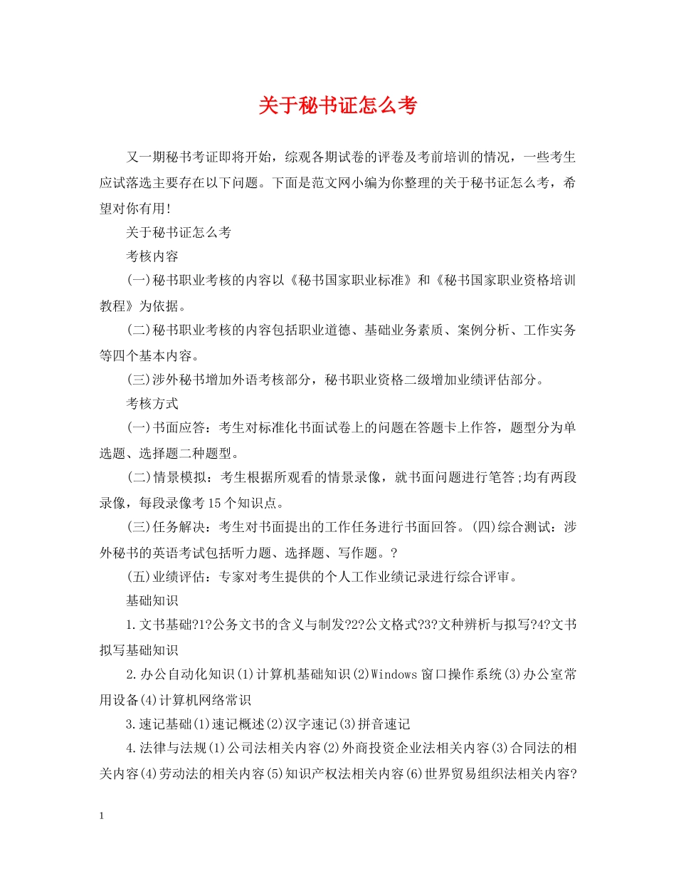关于秘书证怎么考_第1页