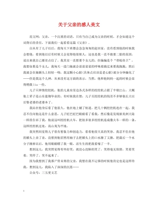 关于父亲的感人美文