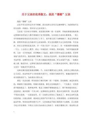 关于父亲的优秀散文：我的“傻帽”父亲