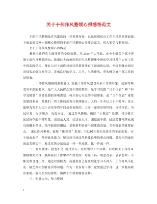 关于干部作风整顿心得感悟范文
