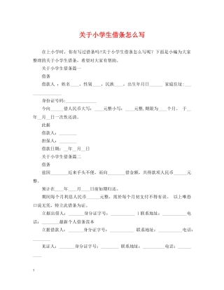 关于小学生借条怎么写