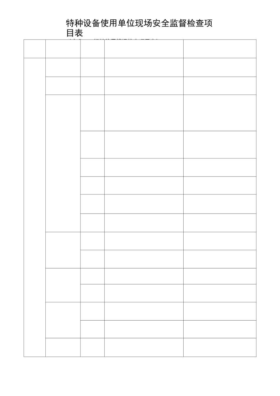 特种设备使用单位现场安全监督检查项目表(全套)_第3页