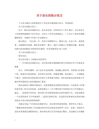 关于县长的批示范文