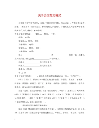 关于公文范文格式