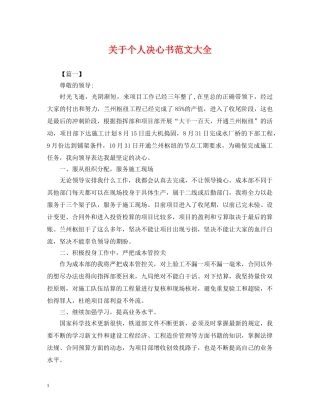关于个人决心书范文大全