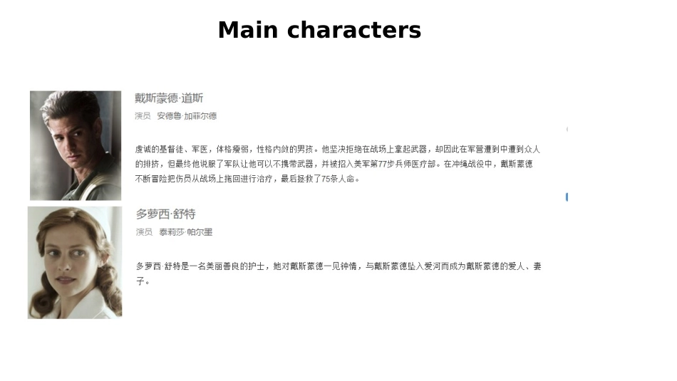 《血战钢锯岭》介绍中英文混合ppt_第3页