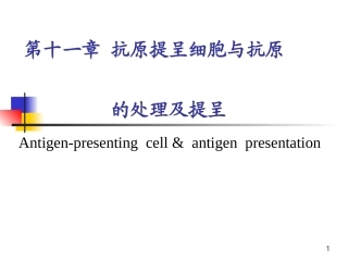 抗原提呈细胞与抗原的处理及提呈