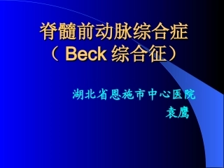 脊髓前动脉综合症(Beck综合征)