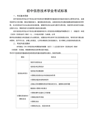 初中信息技术学业考试标准考试指南)