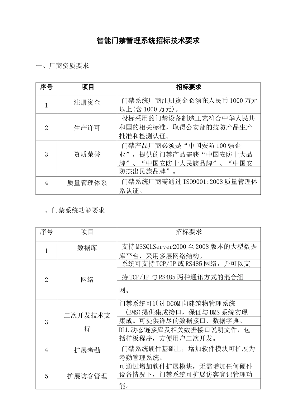 智能门禁系统招标技术要求_第2页