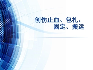 创伤止血包扎固定搬运PPT