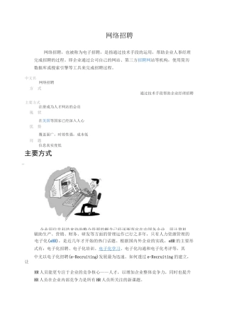 网络招聘简介