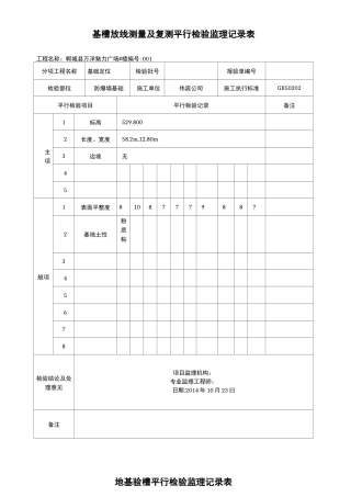 平行检验监理记录表
