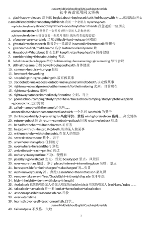 初中英语常用同义转换