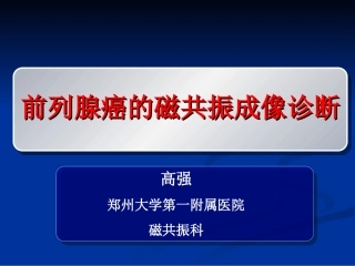 前列腺的MR检查