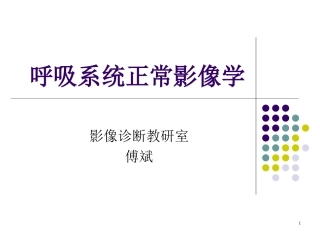 呼吸系统影像学(1)