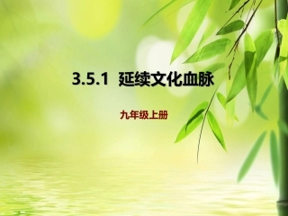 人教版九年级上册道德与法治-5.1-延续文化血脉-(共31张PPT)