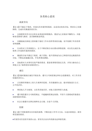 岗位胜任力素质模型