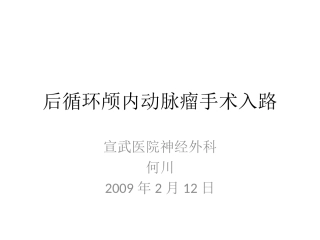 后循环动脉瘤手术入路