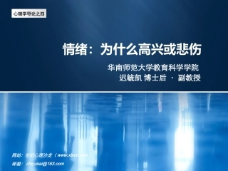 情绪：为什么高兴或悲伤概要